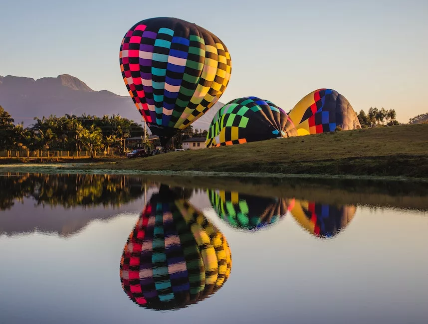 Reflection of Hot Air balloons in the Water