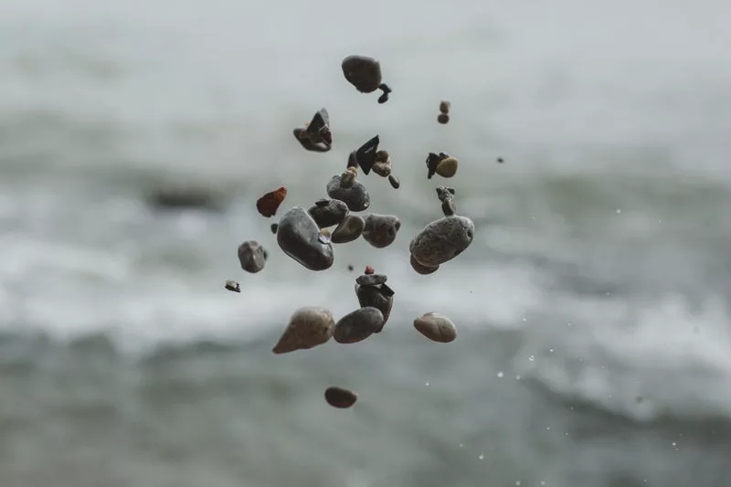 floating pebbles & stones