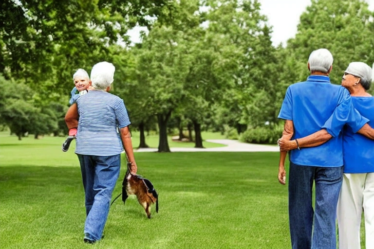 A retirement benefits image could represent a happy retiree with their loved ones by their side.