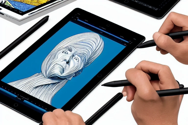 An artist creates digitally with an Apple pencil. ### naked