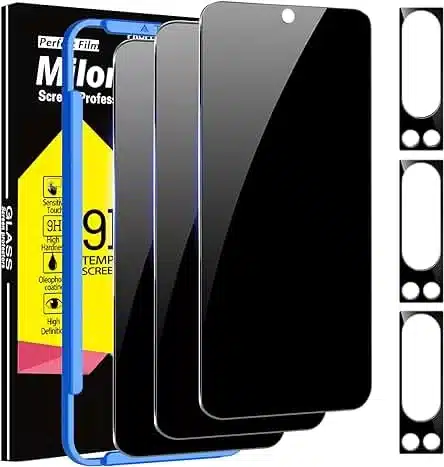 3 Pack Privacy Screen Protector for Google Pixel 8 Pro with 3 Pack Tempered Glass Camera Lens Protector