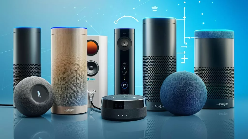 The featured image should contain a collage of different smart speakers