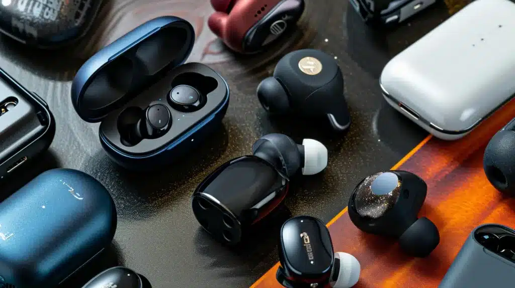 The featured image should contain a collage of the top-rated wireless earbuds and earphones for 2023