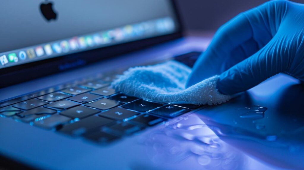 The featured image could display a close-up shot of a MacBook Pro being gently wiped down with a sof